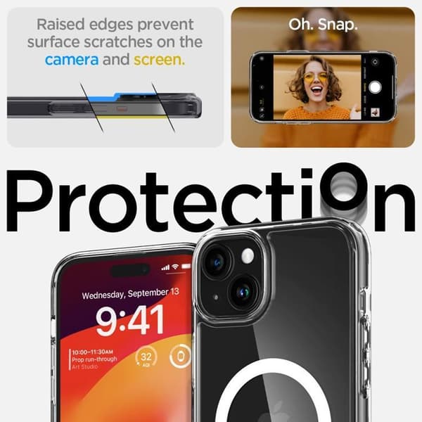 Spigen iPhone 15 Plus Mobilskal Magsafe Ultra Hybrid - Vit