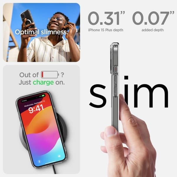 Spigen iPhone 15 Mobilskal Magsafe Ultra Hybrid - Vit