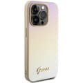 Miniatyrbild 4 av 8: Guess iPhone 15 Pro Mobilskal Saffiano Iridescent Script - Guld