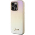 Miniatyrbild 2 av 8: Guess iPhone 15 Pro Mobilskal Saffiano Iridescent Script - Guld