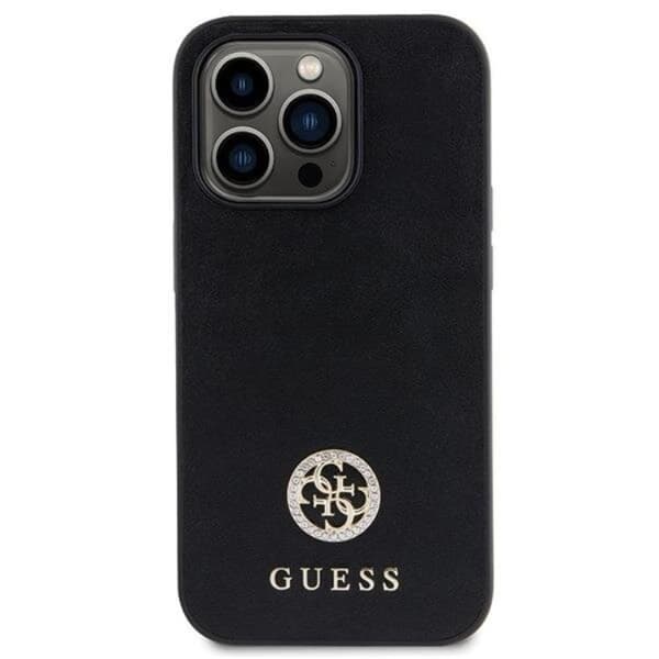 Guess iPhone 15 Pro Max Mobilskal Strass Metal Logo - Svart
