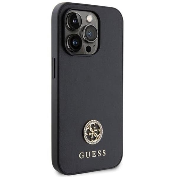 Guess iPhone 15 Pro Max Mobilskal Strass Metal Logo - Svart
