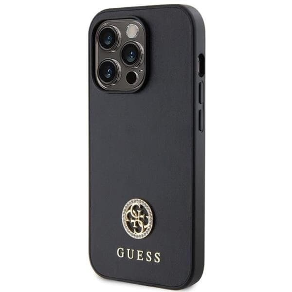 Guess iPhone 15 Pro Max Mobilskal Strass Metal Logo - Svart