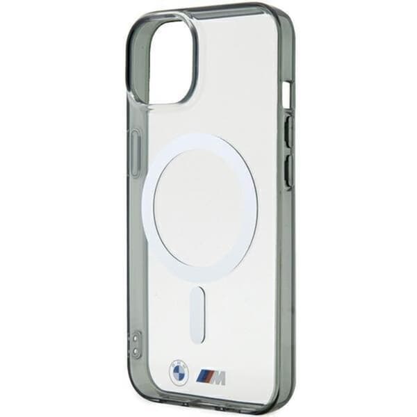 BMW iPhone 15 Mobilskal Magsafe Silver Ring - Transparent