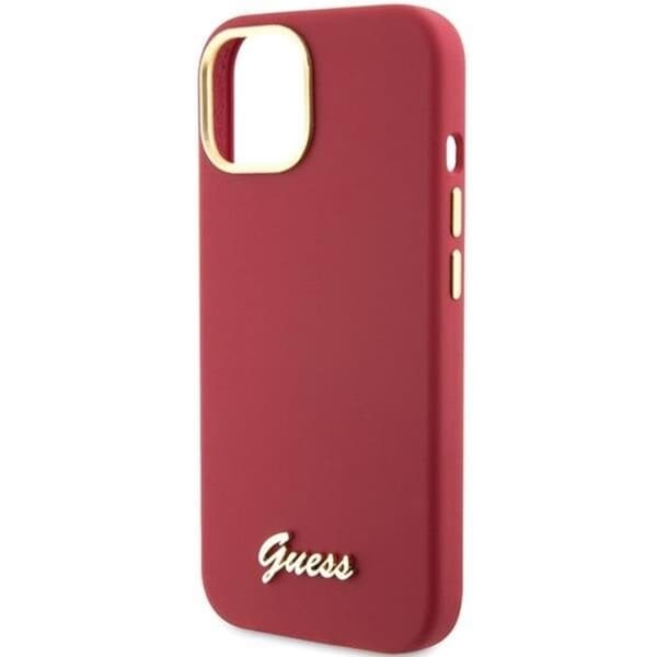 Guess iPhone 15 Mobilskal Silikon Script Metal Logo Frame