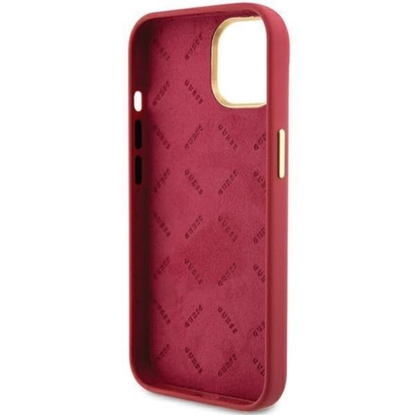 Guess iPhone 15 Mobilskal Silikon Script Metal Logo Frame