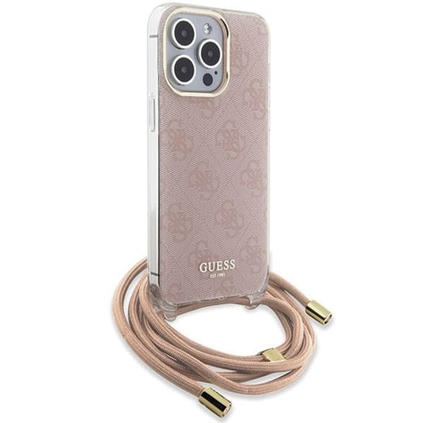 Guess iPhone 15 Pro Mobilhalsband Skal Print - Rosa