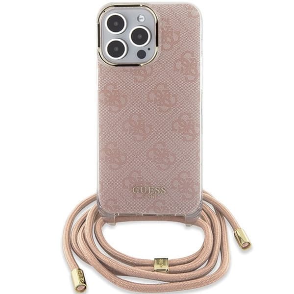 Guess iPhone 15 Pro Mobilhalsband Skal Print - Rosa