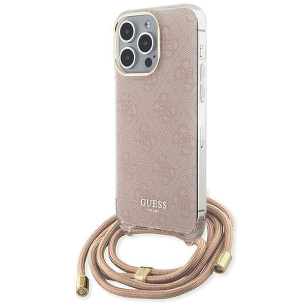 Guess iPhone 15 Pro Mobilhalsband Skal Print - Rosa