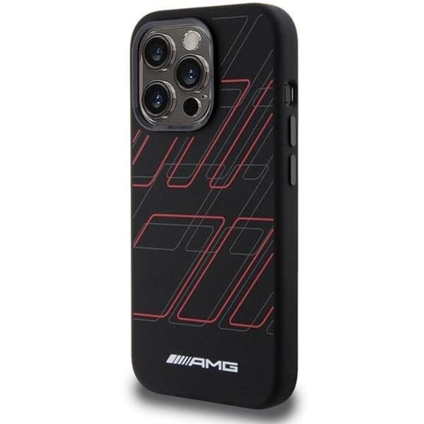 AMG iPhone 15 Pro Mobilskal MagSafe Silikon Large Rhombuses