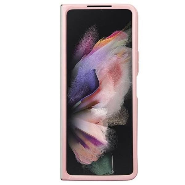 Guess Galaxy Z Fold 5 Mobilskal Läder Triangle Strass - Rosa