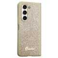 Miniatyrbild 5 av 7: Guess Galaxy Z Fold 5 Mobilskal Läder Triangle Strass - Guld