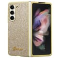 Miniatyrbild 1 av 7: Guess Galaxy Z Fold 5 Mobilskal Läder Triangle Strass - Guld