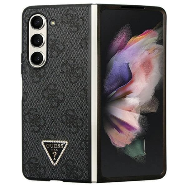Guess Galaxy Z Fold 5 Mobilskal Läder 4G Diamond Triangle - Brun