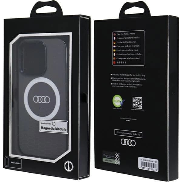 Audi iPhone 14 Pro Mobilskal Magsafe IML Big Logo - Svart