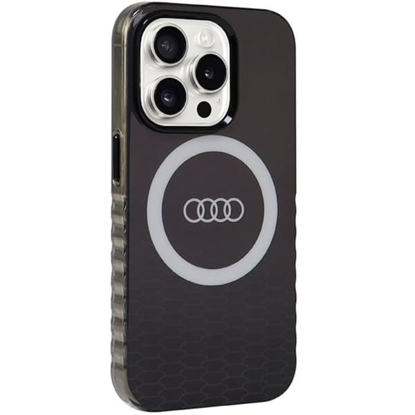 Audi iPhone 15 Pro Mobilskal Magsafe IML Big Logo - Svart
