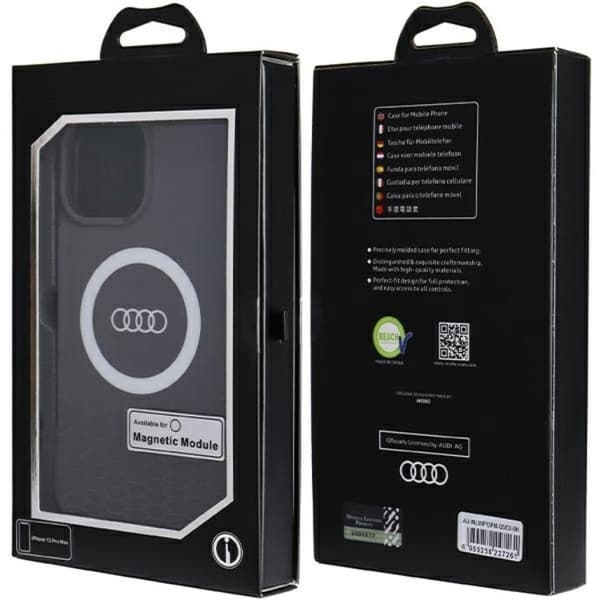 Audi iPhone 13 Pro Max Mobilskal Magsafe IML Big Logo - Svart