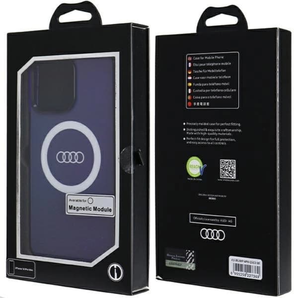 Audi iPhone 14 Pro Max Mobilskal Magsafe IML Big Logo - Blå