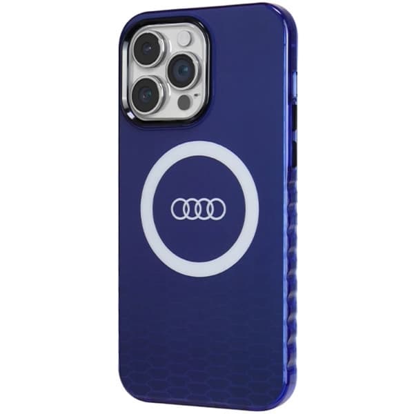 Audi iPhone 14 Pro Max Mobilskal Magsafe IML Big Logo - Blå