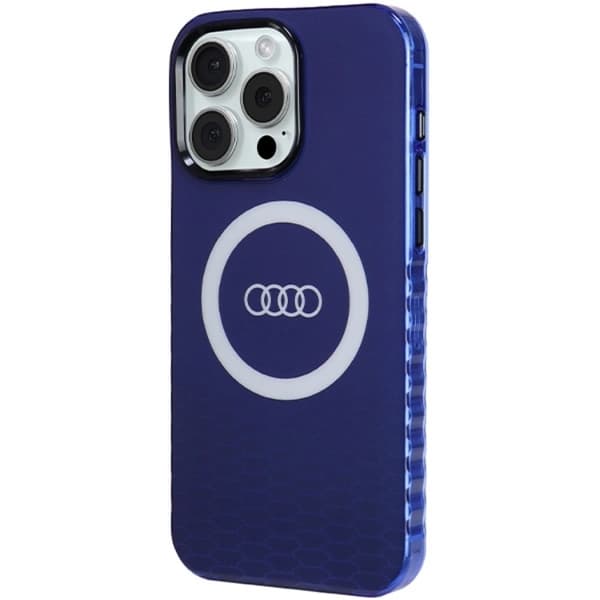 Audi iPhone 15 Pro Max Mobilskal Magsafe IML Big Logo - Blå