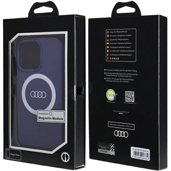 Audi iPhone 13/13 Pro Mobilskal Magsafe IML Big Logo - Blå