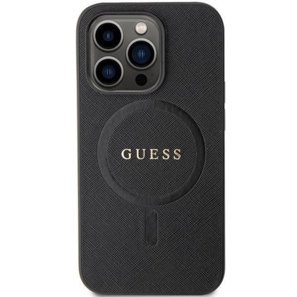 Guess iPhone 15 Pro Mobilskal Magsafe Saffiano - Svart