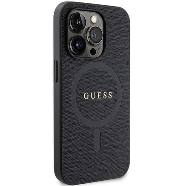 Guess iPhone 15 Pro Mobilskal Magsafe Saffiano - Svart