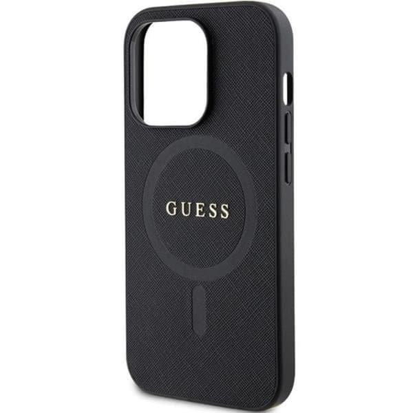 Guess iPhone 15 Pro Mobilskal Magsafe Saffiano - Svart