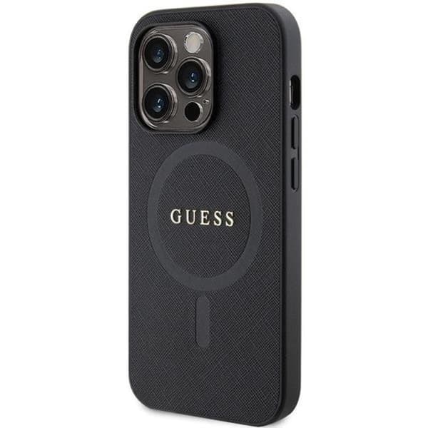Guess iPhone 15 Pro Mobilskal Magsafe Saffiano - Svart
