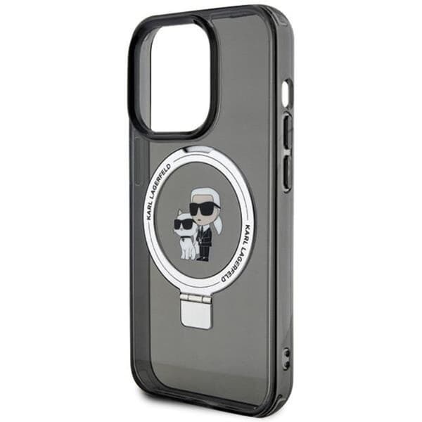 KARL LAGERFELD iPhone 15 Mobilskal MagSafe Ringställ - Svart