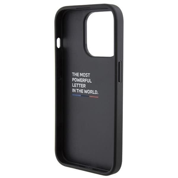 BMW iPhone 15 Pro Mobilskal Grip Stand Smooth & Carbon - Svart