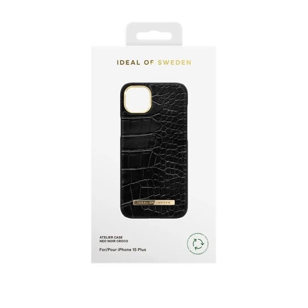 iDeal of Sweden iPhone 15 Plus Mobilskal Atelier - Neo Noir Croco