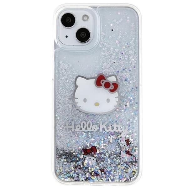 Hello Kitty iPhone 15 Mobilskal Liquid Glitter Charms