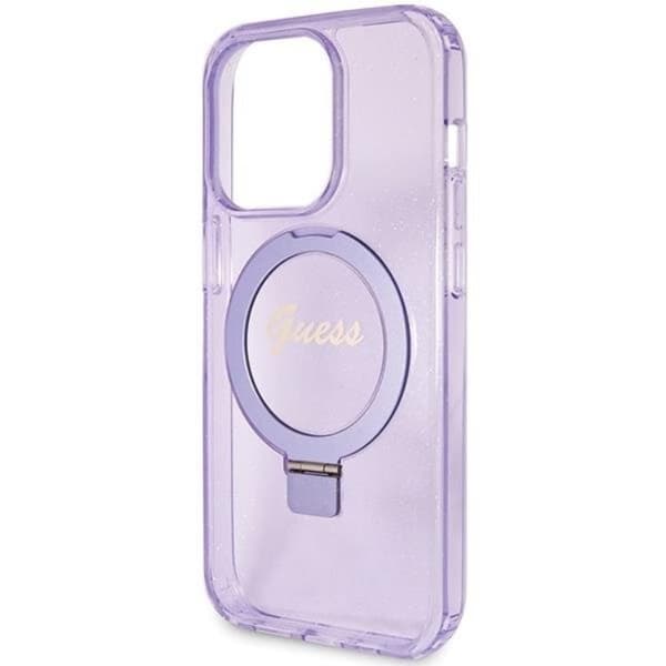 Guess iPhone 15 Pro Mobilskal Magsafe Ringställ Script Glitter