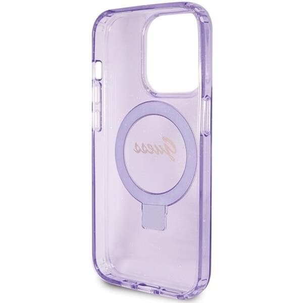Guess iPhone 15 Pro Mobilskal Magsafe Ringställ Script Glitter