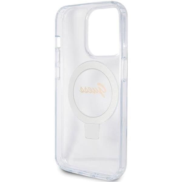 Guess iPhone 15 Pro Mobilskal Magsafe Ringställ Script Glitter