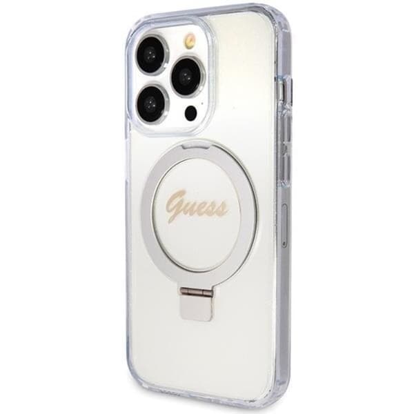Guess iPhone 15 Pro Mobilskal Magsafe Ringställ Script Glitter