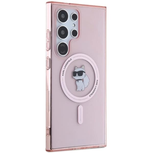 Karl Lagerfeld Galaxy S24 Ultra Mobilskal Magsafe IML Choupette - Rosa