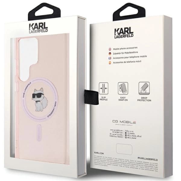 Karl Lagerfeld Galaxy S24 Ultra Mobilskal Magsafe IML Choupette - Rosa