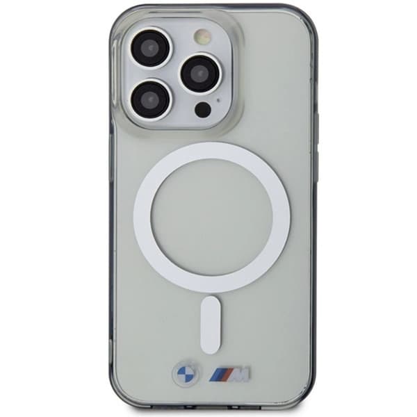 BMW iPhone 15 Pro Max Mobilskal Magsafe Silver Ring - Clear
