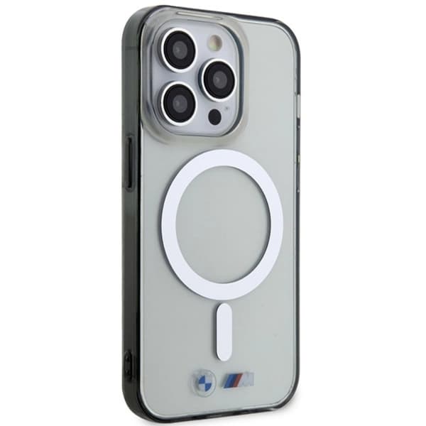 BMW iPhone 15 Pro Max Mobilskal Magsafe Silver Ring - Clear