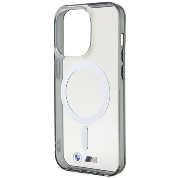 BMW iPhone 15 Pro Max Mobilskal Magsafe Silver Ring - Clear