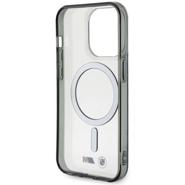 BMW iPhone 15 Pro Max Mobilskal Magsafe Silver Ring - Clear