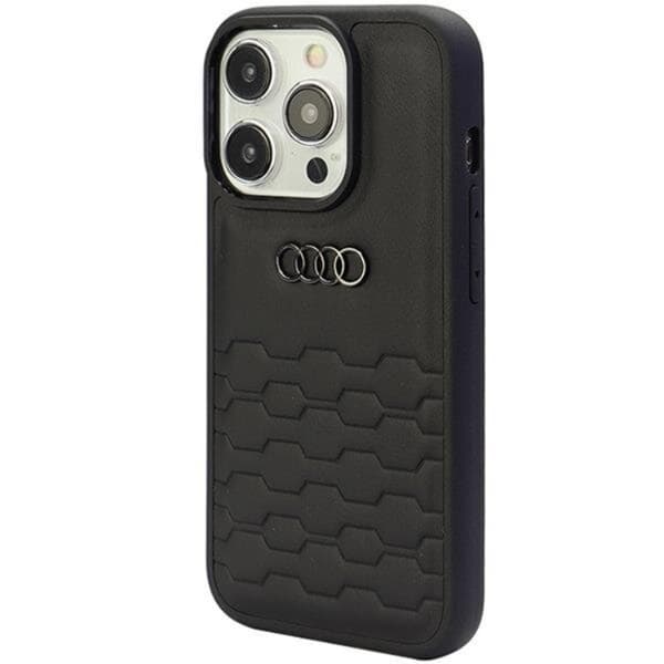 Audi iPhone 15 Pro Max Mobilskal Syntetiskt Läder - Svart