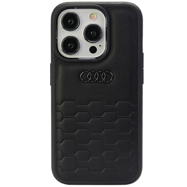 Audi iPhone 15 Pro Max Mobilskal Syntetiskt Läder - Svart