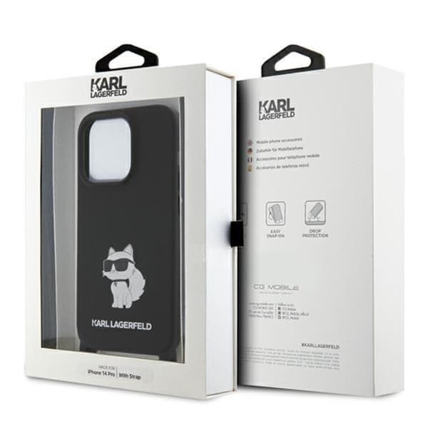 Karl Lagerfeld iPhone 15 Mobilskal Crossbody Silikon Choupette