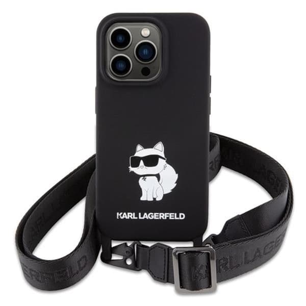 Karl Lagerfeld iPhone 15 Mobilskal Crossbody Silikon Choupette