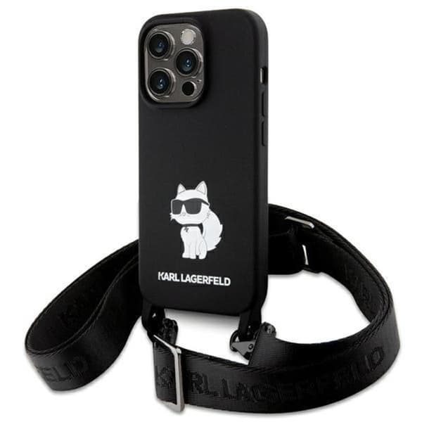 Karl Lagerfeld iPhone 15 Mobilskal Crossbody Silikon Choupette
