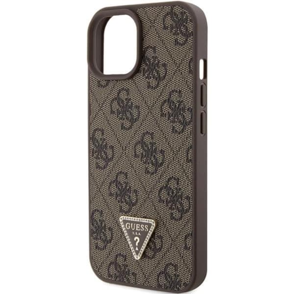 Guess iPhone 15 Mobilskal Triangle Strass - Brun