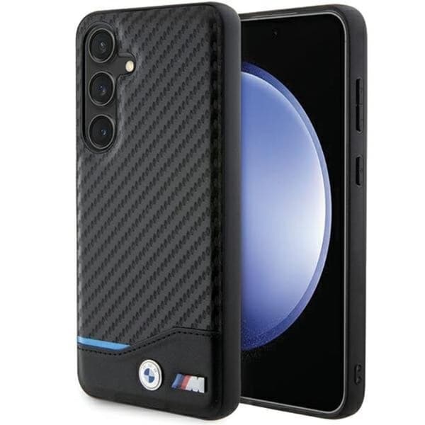 BMW Galaxy S24 Mobilskal Läder Carbon - Svart